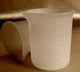 2-Pack 100ml Silicone Mixing Cups / Graduated Measuring / 10ml Markings on OUTSIDE /  Flexible Non-stick / Clear Non-Toxic/ Shop Supplies