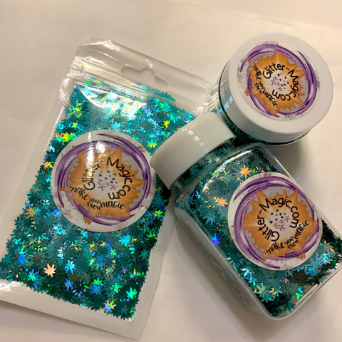 Maui Waui Wowie Hemp Leaf Glitter Shapes / 5mm Holographic Cannabis / Pot Leaves / Rave / Marijuana Weed / Ganja Sequins