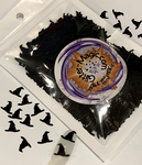 Black Magic Hat - Glitter Shapes 10mm/ 1/2 oz pouch / Wizard Sorcerer Witch Hat / Vacation Mementos
