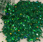 CROWN JEWEL Glitter / Green Holographic / 2 Cuts - Extra-Fine or Chunky to Fine Mix / Emerald Holo / Opaque / Pine Forest / Nail Art