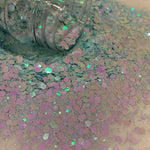 Frozen Ice Color Shift Chunky to Fine Glitter Mix / Baby Blue-Lavender / 2 oz Shaker Bottle