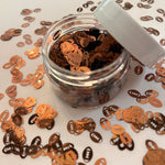 BROWN FOOTBALL Glitter Shapes / 1/3 oz. Jar / 8x5mm / Team Sports Designs / Nail Art / Snow Globes / Storyboard Tumblers