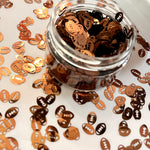 BROWN FOOTBALL Glitter Shapes / 1/3 oz. Jar / 8x5mm / Team Sports Designs / Nail Art / Snow Globes / Storyboard Tumblers