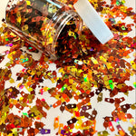 LATTE CUPS W Hearts - Holographic Glitter Shapes / 4x10mm / Gold, Orange, Brown / Fall Crafts / Nail Art / Coffee Lover /Snow Globe Tumblers