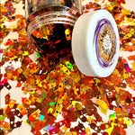 LATTE CUPS W Hearts - Holographic Glitter Shapes / 4x10mm / Gold, Orange, Brown / Fall Crafts / Nail Art / Coffee Lover /Snow Globe Tumblers