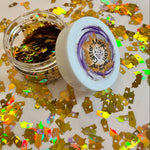 LATTE CUPS W Hearts - Holographic Glitter Shapes / 4x10mm / Gold, Orange, Brown / Fall Crafts / Nail Art / Coffee Lover /Snow Globe Tumblers
