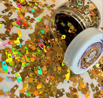 LATTE CUPS W Hearts - Holographic Glitter Shapes / 4x10mm / Gold, Orange, Brown / Fall Crafts / Nail Art / Coffee Lover /Snow Globe Tumblers