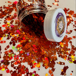 LATTE CUPS W Hearts - Holographic Glitter Shapes / 4x10mm / Gold, Orange, Brown / Fall Crafts / Nail Art / Coffee Lover /Snow Globe Tumblers