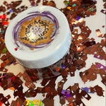 LATTE CUPS W Hearts - Holographic Glitter Shapes / 4x10mm / Gold, Orange, Brown / Fall Crafts / Nail Art / Coffee Lover /Snow Globe Tumblers