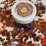LATTE CUPS W Hearts - Holographic Glitter Shapes / 4x10mm / Gold, Orange, Brown / Fall Crafts / Nail Art / Coffee Lover /Snow Globe Tumblers