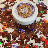 LATTE CUPS W Hearts - Holographic Glitter Shapes / 4x10mm / Gold, Orange, Brown / Fall Crafts / Nail Art / Coffee Lover /Snow Globe Tumblers