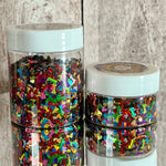 DOGGIE BONES Glitter Shape Mix / Stripe Holographic Rainbow Color / 1/3 or 1 oz. Jars / 3x7mm Nail Art / Snow Globe Shaker / Fur Babies