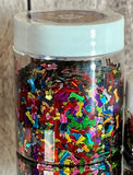 DOGGIE BONES Glitter Shape Mix / Stripe Holographic Rainbow Color / 1/3 or 1 oz. Jars / 3x7mm Nail Art / Snow Globe Shaker / Fur Babies