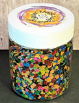 RAINBOW HEARTS Glitter Shape Mix / Stripe Holographic Colors / 1/2 or 1.25 oz. Jars / 4mm Nail Art / Snow Globe / D I Y Jewelry / Shakers