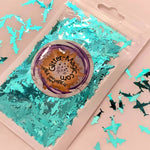 Teal Shark Glitter Shapes / 15mm / 1/3 oz. Pouch / High Flash Blue-Green / Sea Salt Life