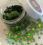 Spring Green Hemp Leaf Glitter Shapes / 5mm Holographic Cannabis / Pot Leaf / Rave / Marijuana Weed / Ganja Sequins