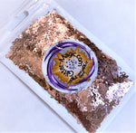 Rose Gold Awareness Ribbons and Hearts Glitter Shapes / Pink High Flash / Cancer Awareness / 4x8mm / Scrapbooking / Mementos / Crafts