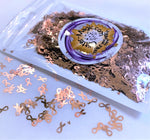 Rose Gold Awareness Ribbons and Hearts Glitter Shapes / Pink High Flash / Cancer Awareness / 4x8mm / Scrapbooking / Mementos / Crafts