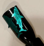 Teal Shark Glitter Shapes / 15mm / 1/3 oz. Pouch / High Flash Blue-Green / Sea Salt Life