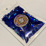 Sorcerer Hat - Royal Blue Holographic Glitter Shapes / 10mm / Witch Wizard Hat / Nail Art / Vacation Memento