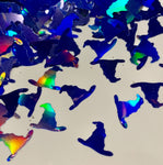 Sorcerer Hat - Royal Blue Holographic Glitter Shapes / 10mm / Witch Wizard Hat / Nail Art / Vacation Memento