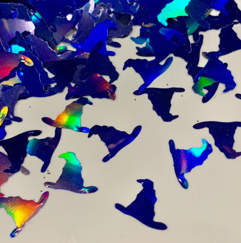 Sorcerer Hat - Royal Blue Holographic Glitter Shapes / 10mm / Witch Wizard Hat / Nail Art / Vacation Memento
