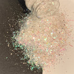 ARCTIC SNOW White Glitter Mix / EXCLUSIVE Iridescent Color Shifting / 1.75 oz Bottle/ Geode Tumblers/ Bride Crafts