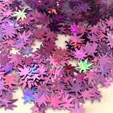 Lavender Hemp Leaf Glitter Shapes / 5mm Holographic Cannabis / Pot Leaf / Rave / Marijuana Weed / Ganja Sequins