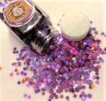 Lavender Hemp Leaf Glitter Shapes / 5mm Holographic Cannabis / Pot Leaf / Rave / Marijuana Weed / Ganja Sequins