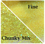 Limoncello Mist Iridescent Chunky to Fine Mix or Extra-Fine Glitter / Lemon Yellow / Translucent / 2 oz Bottle / Bright Sunny Yellow