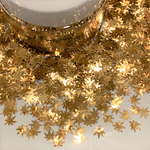 MIDAS TOUCH Ganja Leaf Glitter Shapes / 5mm Hemp GOLD Cannabis Pot Leaf / Black Light UV Visible / Marijuana Weed Sequins