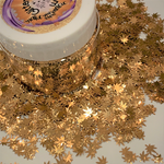 MIDAS TOUCH Ganja Leaf Glitter Shapes / 5mm Hemp GOLD Cannabis Pot Leaf / Black Light UV Visible / Marijuana Weed Sequins