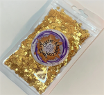 MIDAS TOUCH Ganja Leaf Glitter Shapes / 5mm Hemp GOLD Cannabis Pot Leaf / Black Light UV Visible / Marijuana Weed Sequins