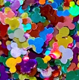 MULTI-COLOR MOUSE Holographic Glitter Shapes / 4mm Ears / Birthday Parties / Nail Art / Crafts / Kids / Vacation Storyboard