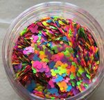 NEON MOUSE Ears Glitter Shapes / 4mm / 1/2 oz. Jar / Translucent Matte w/Luster / Parties / Nail Art / Kids' Crafts / Vacation Memento