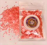 PINK SATIN MOUSE Ears - 4mm Glitter Shapes / Birthday Parties / Nail Art / Solvent Resistant Polyester / Vacation Crafts
