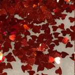 Red Hot Curved Hearts 4mm Holographic Glitter Shapes-1/2 oz. Jar / Opaque / Nail Art