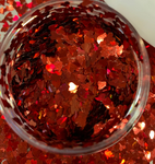 Red Hot Curved Hearts 4mm Holographic Glitter Shapes-1/2 oz. Jar / Opaque / Nail Art