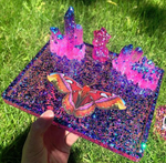SCREAMIN HOT PINK Iridescent Chunky to Fine Mix Glitter / Violet Flashes / Rave Party / Translucent