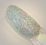 HOLO SILVER Fine Glitter / 2 oz. Bottle / 1/96 inch / HOLOGRAPHIC / Nail art / Polyester Opaque / Solvent Resistant / Safe, Non-Toxic