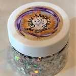 SILVER HOLO Wine Glass Glitter Shapes / 5mm Holographic  / 1/2 ounce Jar / Chalice Goblet / Nail Art