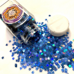 SKY HIGH Blue HOLO Hemp Leaf Glitter Shapes / 5mm Cannabis Pot Leaf / Rave Party/ Holographic Marijuana Weed / Ganja Sequins