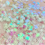 Silver Holo or White Iridescent Snowflakes 6mm Glitter Shapes / 1/2 oz. jar / Storyboard Tumblers/ Winter Crafts / Nail Art / Scrapbooking / Snow Globes