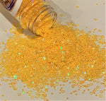 Dreamsicle Stars Iridescent Yellow  2 & 5mm Glitter Shapes / 1.25 oz Bottle / Opaque / Nail Art / Kids' Crafts