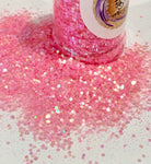 Cotton Candy Mist Iridescent Glitter Mix / 2 oz Bottle Translucent Pink Color Shift / Storyboard Snow Globes / Vivid Under Black Light