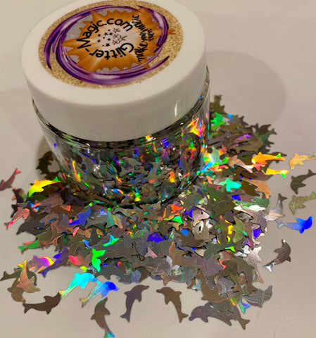 Holographic Silver Dinosaurs - Glitter Shapes – Clark's Enchanted Crafts