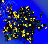Autism Awareness #1 Puzzle Piece Glitter/ 1/2 ounce jar / Scrapbooking/ Red Blue Green Yellow/ Black Light Visible