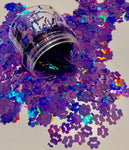 PURPLE HOLO PAWS Holographic Glitter  / 10mm Shapes / 1/2 oz. Jar / Fur Babies