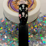 SILVER HOLO Wine Glass Glitter Shapes / 5mm Holographic  / 1/2 ounce Jar / Chalice Goblet / Nail Art