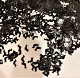 Black Bat Glitter Shapes / Parties / 5mm Nail Art / Craft for Kids